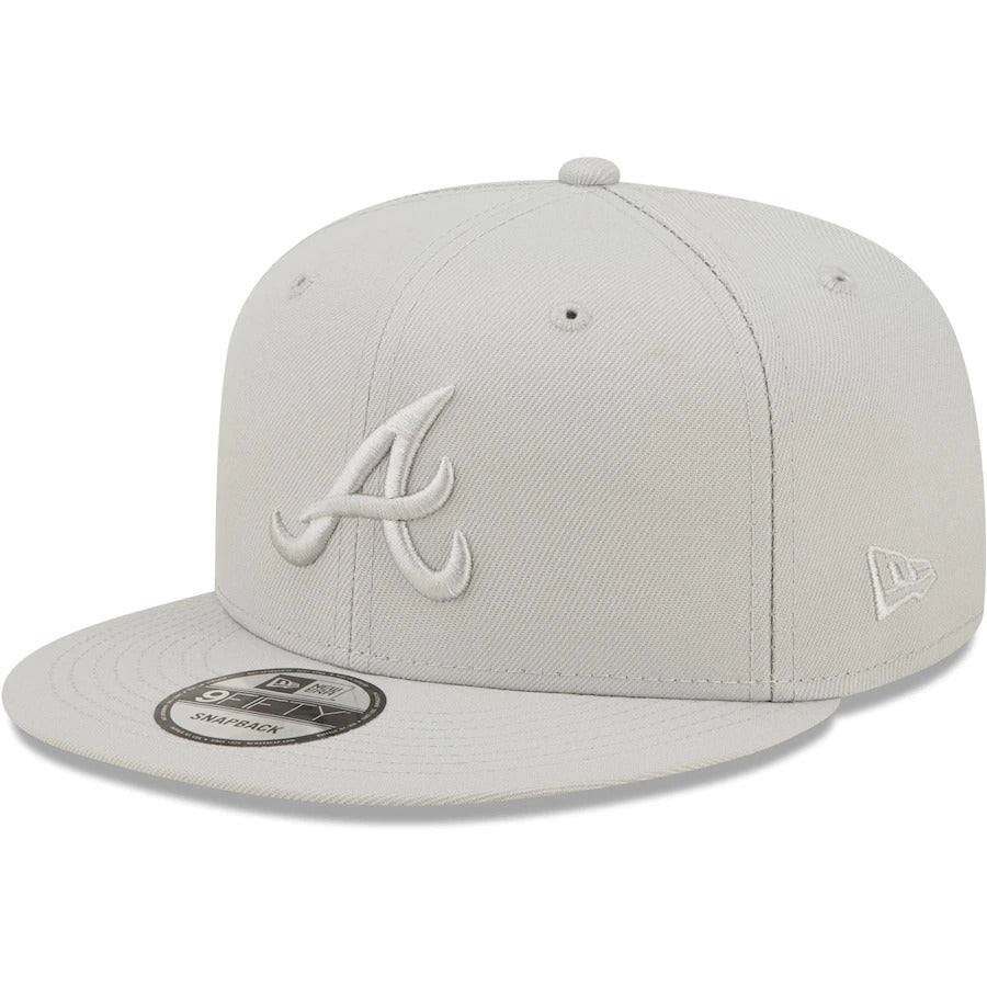Atlanta Braves New Era MLB 9FIFTY 950 Snapback Cap Hat Gray Crown/Visor Gray Logo (Color Pack)