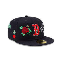 Load image into Gallery viewer, Boston Red Sox New Era MLB 59Fifty 5950 Fitted Cap Hat Navy Crown/Visor Team Color Logo with Multiple Patches (World Series Champions)
