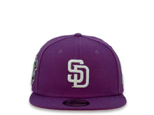 Load image into Gallery viewer, New Era MLB 9Fifty 950 Snapback San Diego Padres Cap Hat Dark Purple Crown White Logo Go Padres Side Patch Pink UV
