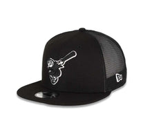 Load image into Gallery viewer, San Diego Padres New Era MLB 9FIFTY 950 Mesh Trucker Snapback Cap Hat Black Crown/Visor Black/White Friar Logo
