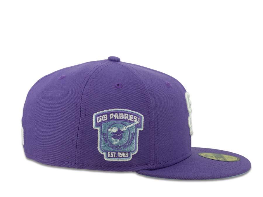 New Era 59FIFTY San Diego Padres BC Connect Nightlife Fitted Hat Black Beetroot Purple Clear Mint