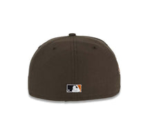 Load image into Gallery viewer, San Diego Padres New Era MLB 59FIFTY 5950 Fitted Cap Hat Brown Crown/Visor Brown/White/Orange Retro Logo 1992 All-Star Game Side Patch
