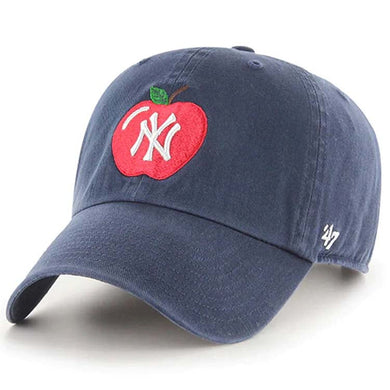 New York Yankees '47 Brand MLB Clean Up Adjustable Cap Hat Navy Blue Crown/Visor Team Color Apple Logo