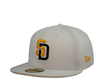 Load image into Gallery viewer, San Diego Padres New Era MLB 59Fifty 5950 Fitted Cap Hat White Crown Yellow/Dark Brown Logo 2016 All-Star Game Side Patch Yellow UV
