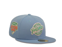 Load image into Gallery viewer, San Diego Padres New Era MLB 59Fifty 5950 Fitted Cap Hat Sky Blue Crown Pink/Aqua Baseball Club Retro Logo 1992 All-Star Game Side Patch
