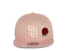 Load image into Gallery viewer, San Diego Padres New Era MLB 9FIFTY 950 Snapback Cap Hat Pink Crown/Visor White  Logo with Rose 50th Anniversary Side Patch
