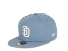 Load image into Gallery viewer, San Diego Padres New Era MLB 9FIFTY 950 Snapback Cap Hat Sky Blue Crown/Visor White Logo 25th Anniversary Side Patch

