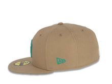 Load image into Gallery viewer, San Diego Padres New Era MLB 59Fifty 5950 Fitted Cap Hat Khaki Crown/Visor Teal Logo 25th Anniversary Side Patch Teal UV
