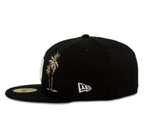 Load image into Gallery viewer, San Diego Padres New Era MLB 59Fifty 5950 Fitted Cap Hat Black Crown White Logo with Palm Tree 50th Anniversary Side Patch Pink UV
