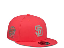 Load image into Gallery viewer, San Diego Padres New Era MLB 9Fifty 950 Snapback Cap Hat Light Pink Crown White Logo 25th Anniversary Side Patch Gray UV

