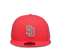 Load image into Gallery viewer, San Diego Padres New Era MLB 9Fifty 950 Snapback Cap Hat Light Pink Crown White Logo 25th Anniversary Side Patch Gray UV
