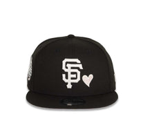 Load image into Gallery viewer, San Francisco Giants New Era MLB 9Fifty 950 Snapback Cap Hat Black Crown/Visor White Logo with Heart 2012 World Series Side Patch Pink UV
