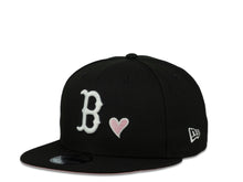 Load image into Gallery viewer, Boston Red Sox New Era MLB 9Fifty 950 Snapback Cap Hat Black Crown White Logo with Heart 2004 World Series Side Patch Pink UV
