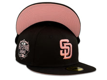 Load image into Gallery viewer, San Diego Padres New Era MLB 59Fifty 5950 Fitted Cap Hat Black Crown Pink Logo 2016 All-Star Game Side Patch Pink UV
