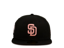 Load image into Gallery viewer, San Diego Padres New Era MLB 59Fifty 5950 Fitted Cap Hat Black Crown Pink Logo 2016 All-Star Game Side Patch Pink UV
