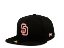 Load image into Gallery viewer, San Diego Padres New Era MLB 59Fifty 5950 Fitted Cap Hat Black Crown Pink Logo 2016 All-Star Game Side Patch Pink UV
