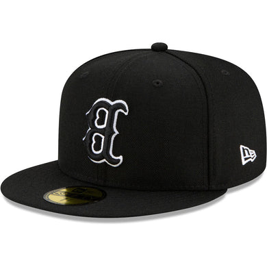 Boston Red Sox New Era MLB 59FIFTY 5950 Fitted Cap Hat Black Crown/Visor Black/White Upside Down Logo