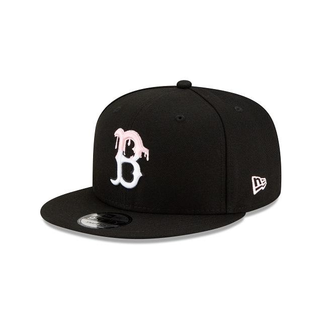 Boston Red Sox New Era MLB 9Fifty 950 Snapback Cap Hat Black Crown/Visor White/Pink Logo Pink UV (Team Drip)