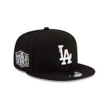 Load image into Gallery viewer, Los Angeles Dodgers New Era MLB 9Fifty 950 Snapback Cap Hat Black Crown/Visor White/Pink Logo Pink UV (Team Drip)
