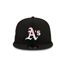 Load image into Gallery viewer, Oakland A&#39;s Athletics New Era MLB 9Fifty 950 Snapback Cap Hat Black Crown/Visor White/Pink Logo Pink UV (Team Drip)
