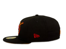Load image into Gallery viewer, San Diego Padres New Era MLB 59Fifty 5950 Fitted Cap Hat Black Crown Red/Yellow Friar Logo 1978 All-Star Game Side Patch Yellow UV
