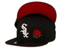 Load image into Gallery viewer, Chicago White Sox New Era MLB 9Fifty 950 Snapback Cap Hat Black Crown White Logo with Rose Red UV
