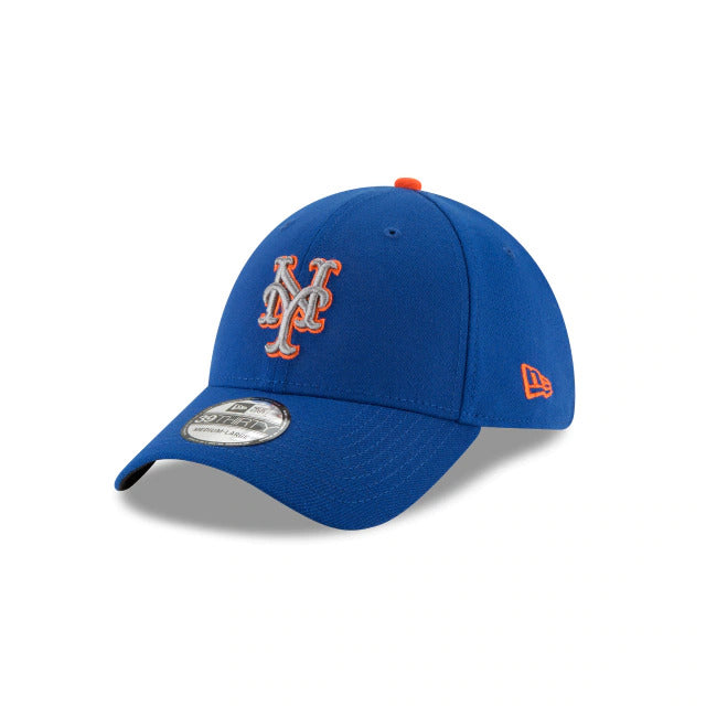 New York Mets New Era MLB 39THIRTY 3930 Flexfit Cap Hat Royal Blue Crown/Visor Dark Gray/Orange Logo 
