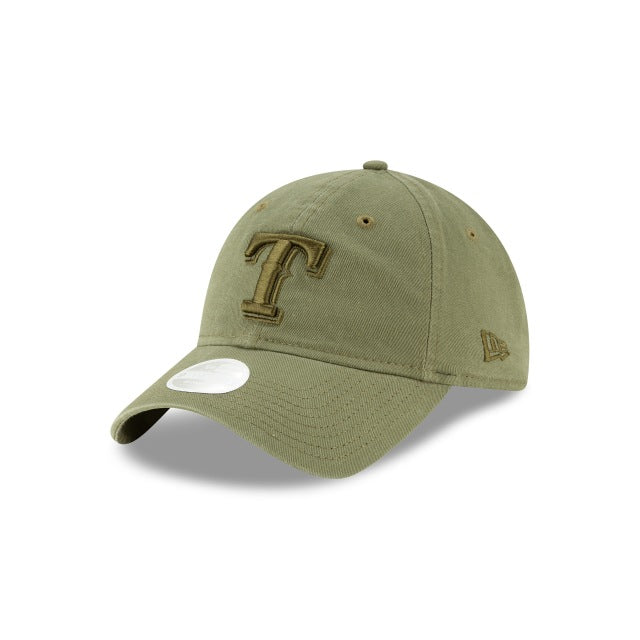 (Women) Texas Rangers New Era MLB 9TWENTY 920 Adjustable Cap Hat Olive Crown/Visor Olive Logo 