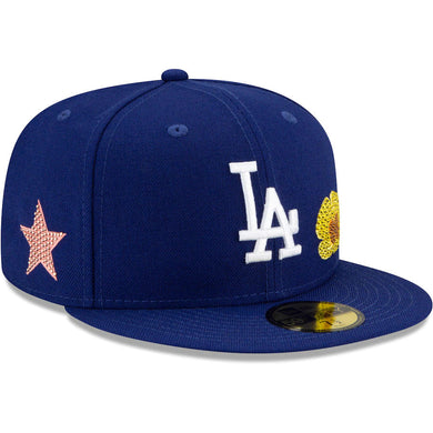 Los Angeles Dodgers New Era MLB 59FIFTY 5950 Fitted Cap Hat Royal Blue Crown/Visor Team Color Logo (Crystal Icon)