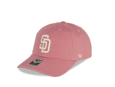 San Diego Padres '47 Brand MLB Clean Up Adjustable Cap Hat Pink Crown/Visor White Logo