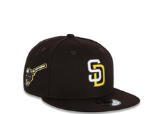 Load image into Gallery viewer, San Diego Padres New Era MLB 9Fifty 950 Snapback Cap Hat Dark Brown Crown/Visor White/Gold Logo Friar Side Patch
