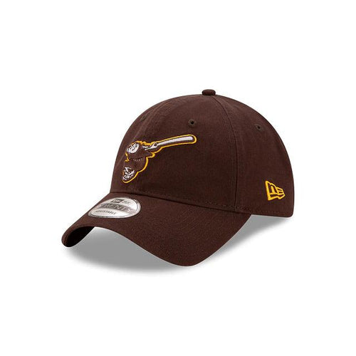 San Diego Padres New Era MLB 9Twenty 920 Core Classic Adjustable Cap Hat Dark Brown Crown/Visor Brown/White/Yellow Friar Logo