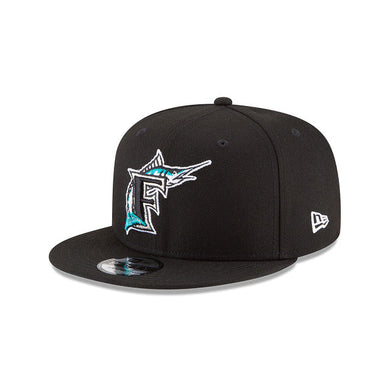 Florida Marlins New Era MLB 9FIFTY 950 Snapback Cap Hat Black Crown/Visor Team Color Logo 