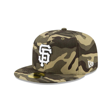 San Francisco Giants New Era MLB 59FIFTY 5950 Fitted Cap Hat Camo (Desert) Crown/Visor White/Black Logo (Armed Forces Day)