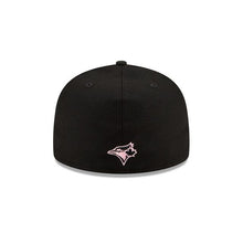 Load image into Gallery viewer, Toronto Blue Jays New Era MLB 59Fifty 5950 Fitted Cap Hat Black Crown/Visor White/Pink Logo Pink UV (Team Drip)
