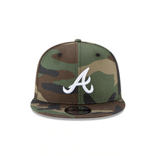 Load image into Gallery viewer, Atlanta Braves New Era MLB 9FIFTY 950 Snapback Cap Hat Camo Crown/Visor White Logo 
