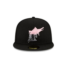 Load image into Gallery viewer, Florida Marlins New Era MLB 59FIFTY 5950 Fitted Cap Hat Black Crown/Visor White/Pink Logo Team Drip
