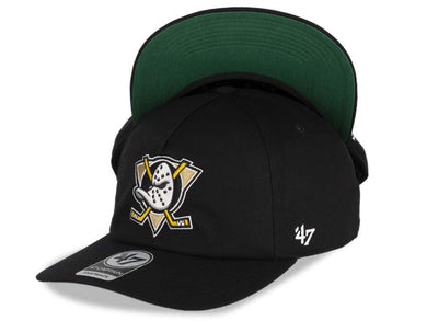 Mighty Ducks '47 NHL Snapback Cap Hat Black Crown/Visor Vintage Logo 