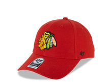 Load image into Gallery viewer, Chicago Blackhawks &#39;47 NHL MVP Adjustable Cap Hat Red Crown/Visor Team Color Logo 
