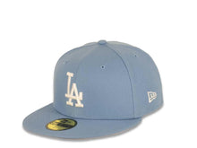 Load image into Gallery viewer, Los Angeles Dodgers New Era MLB 59Fifty 5950 Fitted Cap Hat Sky Blue Crown/Visor White Logo 2020 World Series Side Patch Pink UV
