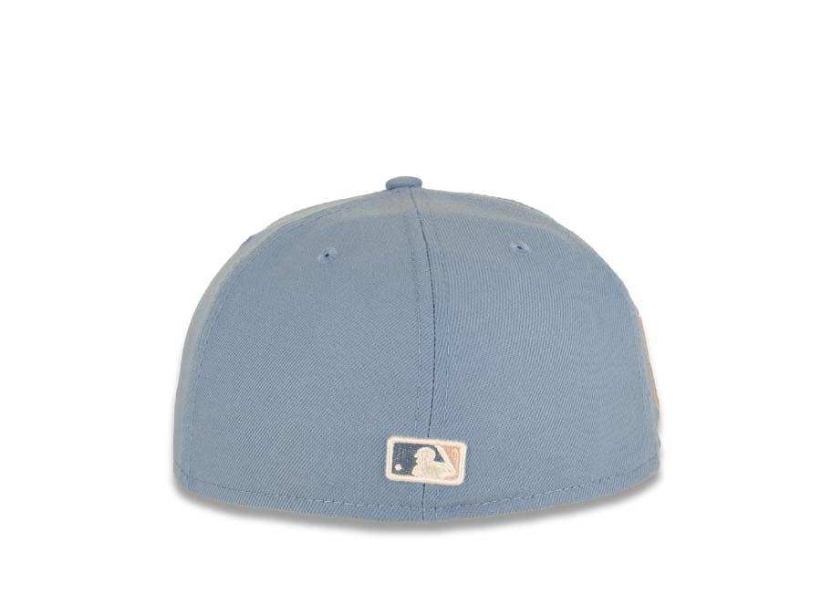 Los Angeles Dodgers New Era MLB 59FIFTY 5950 Fitted Cap Hat Sky Blue Crown/Visor White Logo 2020 World Series Side Patch Pink UV 8