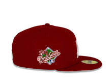 Load image into Gallery viewer, Los Angeles Dodgers New Era MLB 59Fifty 5950 Fitted Cap Hat Red Crown/Visor White Logo with Palm Tree 1988 World Series Side Patch Pink UV
