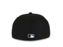 Load image into Gallery viewer, San Diego Padres New Era MLB 59FIFTY 5950 Fitted Cap Hat Black Crown/Visor Royal Blue Logo 50th Anniversary Side Patch
