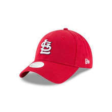 Load image into Gallery viewer, (Women) St. Louis Cardinals New Era 9TWENTY 920 Adjustable Cap Hat Team Color Red Crown/Visor White/Black Logo 
