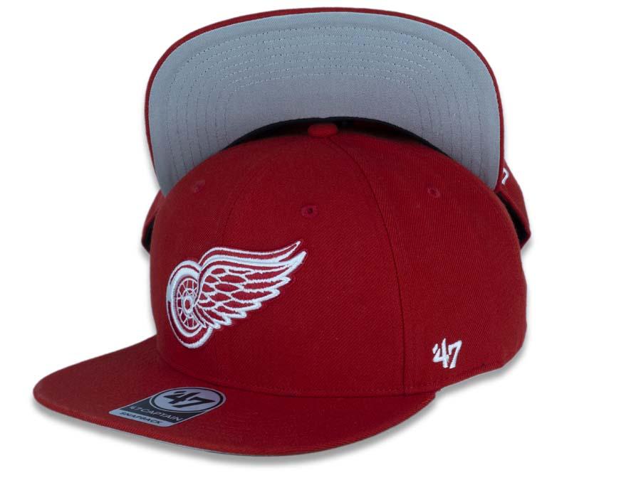 Detroit Red Wings '47 NHL Snapback Cap Hat Red Crown/Visor Red/White Team Color Logo