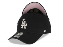 Load image into Gallery viewer, Los Angeles Dodgers &#39;47 MLB Clean Up Adjustable Cap Hat Black Crown/Visor White Logo Pink UV
