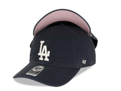 Los Angeles Dodgers '47 MLB Clean Up Adjustable Cap Hat Navy Crown/Visor White Logo Pink UV