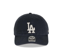 Load image into Gallery viewer, Los Angeles Dodgers &#39;47 MLB Clean Up Adjustable Cap Hat Navy Crown/Visor White Logo Pink UV

