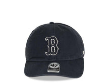 Load image into Gallery viewer, Boston Red Sox &#39;47 MLB Clean Up Adjustable Cap Hat Navy Crown/Visor Black/White Logo Pink UV
