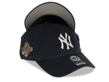 Load image into Gallery viewer, New York Yankees &#39;47 Brand MLB Clean Up Adjustable Cap Hat Team Color Navy Crown/Visor White Logo 1996 World Series Side Patch Gray UV
